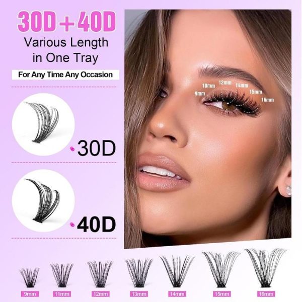 DIY Cluster Lashes Eyelashes False Eyelashes 30D40D Eyelashes Mixed Set wholesale - Image 4