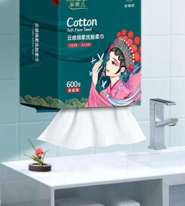 Minair 600g family size face towel hanging removable type enlarged and thickened disposable cotton soft towel wholesale