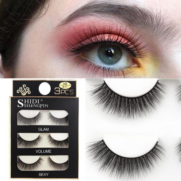 Three-dimensional mink eyelashes soft handmade European and American eyelashes 3d false eyelashes wholesale