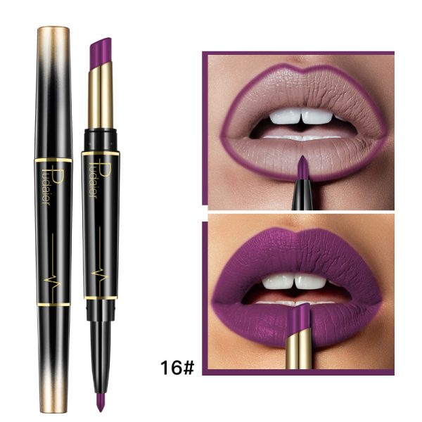 Pudaier double-ended lipstick lip liner matte long-lasting color lip glaze 16-color lipstick pen  wholesale - Image 21