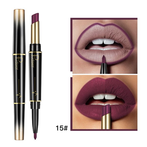 Pudaier double-ended lipstick lip liner matte long-lasting color lip glaze 16-color lipstick pen  wholesale - Image 20