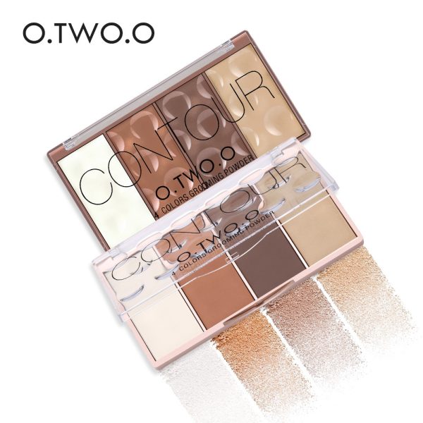 O.TWO.O four-color blush + contour powder palette, shadow modification, facial contour contour powder, 4 sets of colors N9110 Wholesale - Image 2