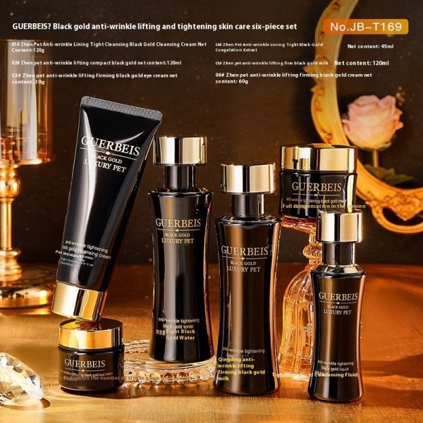 Black Gold anti-wrinkle firming skin care six-piece set water and lotion set hydrating cosmetics set full set beauty salon wholesale