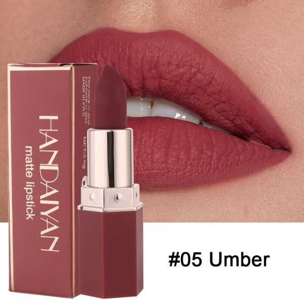 Lipstick 6 colors matte matte non-fading non-stick cup HANDAIYAN long-lasting moisturizing and waterproof  wholesale - Image 9