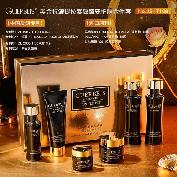 Black Gold anti-wrinkle firming skin care six-piece set water and lotion set hydrating cosmetics set full set beauty salon wholesale - Image 5