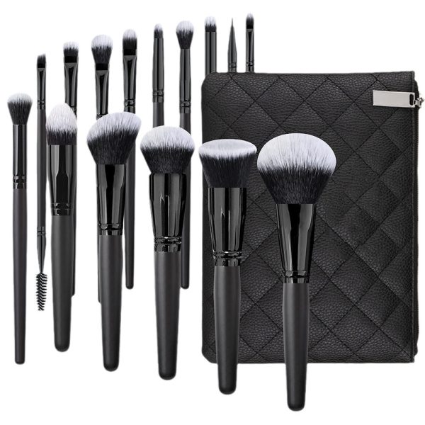 15 high-end makeup brush set black full set loose powder brush eye shadow brush blush multi-functional beauty tools wholesale - Image 5