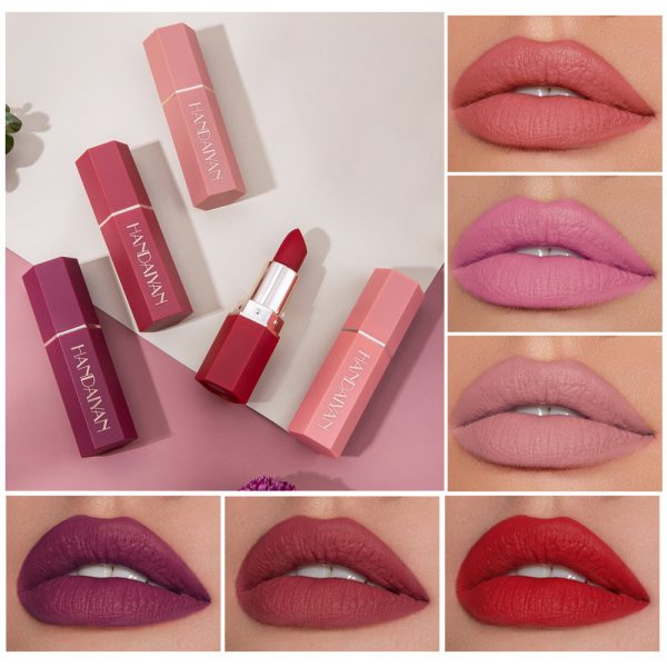 Lipstick 6 colors matte matte non-fading non-stick cup HANDAIYAN long-lasting moisturizing and waterproof  wholesale