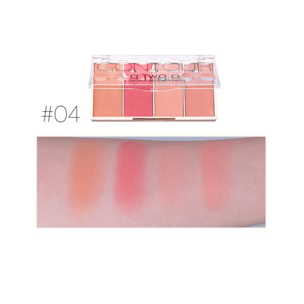 O.TWO.O four-color blush + contour powder palette, shadow modification, facial contour contour powder, 4 sets of colors N9110 Wholesale - Image 8