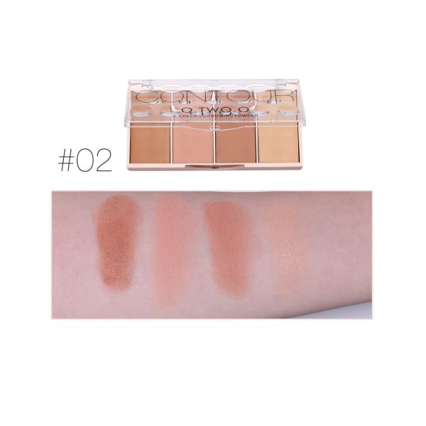 O.TWO.O four-color blush + contour powder palette, shadow modification, facial contour contour powder, 4 sets of colors N9110 Wholesale - Image 6