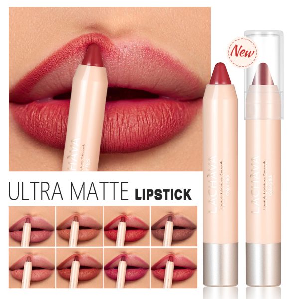 LACHAVA 8-color matte lipstick pen waterproof non-stick cup lip liner hook line lip pencil makeup  wholesale