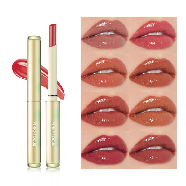 Pinkyfocus water-like mirror lipstick shows whiteness and is not easy to stick to the cup. Water-gloss autumn and winter moisturizing lip glaze lip gloss  wholesale