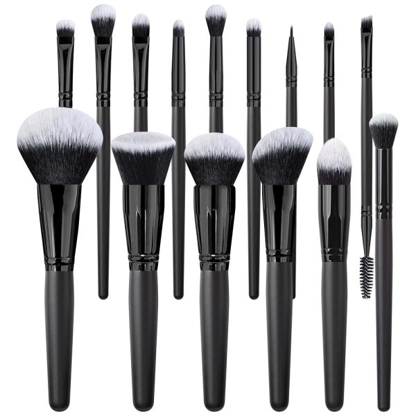 15 high-end makeup brush set black full set loose powder brush eye shadow brush blush multi-functional beauty tools wholesale