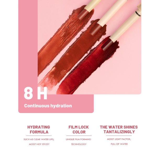 Pinkyfocus water-like mirror lipstick shows whiteness and is not easy to stick to the cup. Water-gloss autumn and winter moisturizing lip glaze lip gloss  wholesale - Image 3