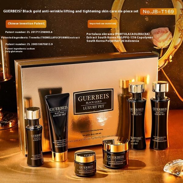 Black Gold anti-wrinkle firming skin care six-piece set water and lotion set hydrating cosmetics set full set beauty salon wholesale - Image 4