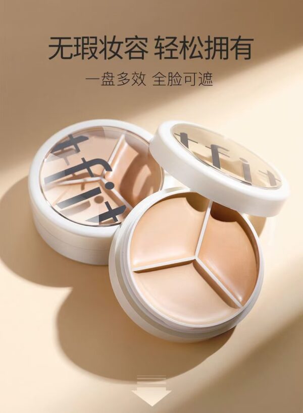 Three-color concealer to cover acne marks, spots and dark circles. Special foundation and concealer to repair acne and facial imperfections wholesale