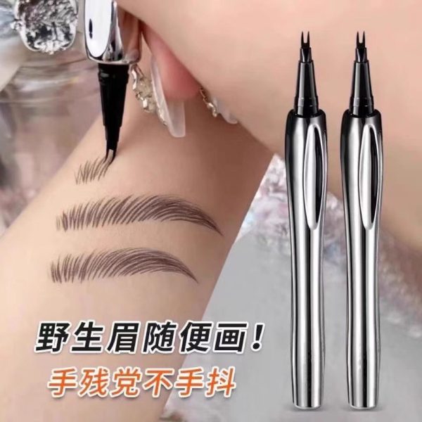 Two-pronged positioning water eyebrow pencil, waterproof, long-lasting, non-fading, clear-rooted wild eyebrows wholesale - Image 2